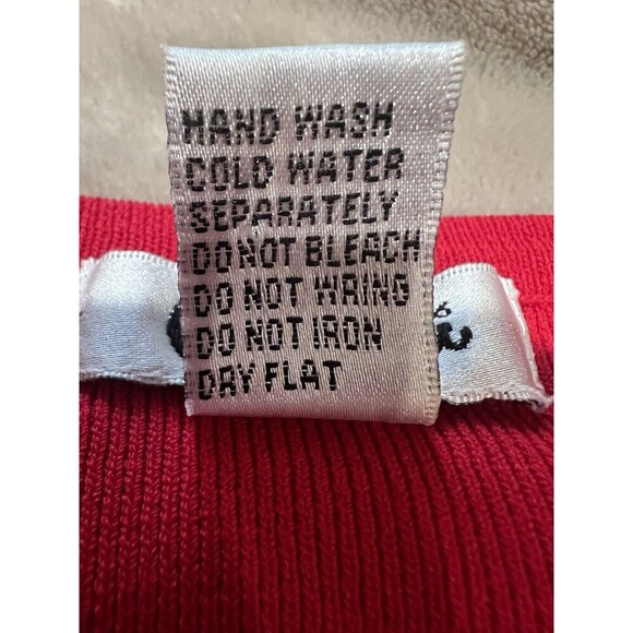 Carducci Rib Knit Red Rhinestone Long Sleeve Sweater Large - Picture 6 of 6